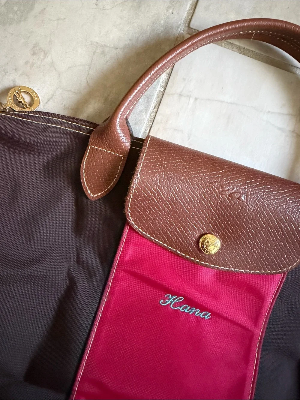 Longchamp Women Bag Handbag S Brown Red Limited Edition
